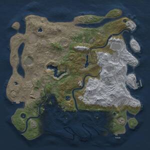 Thumbnail Rust Map: Procedural Map, Size: 4500, Seed: 64884483, 17 Monuments