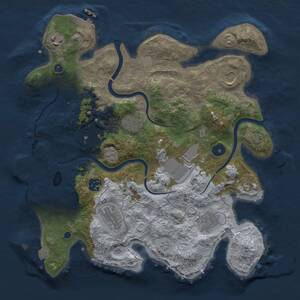 Thumbnail Rust Map: Procedural Map, Size: 3500, Seed: 1303621034, 15 Monuments