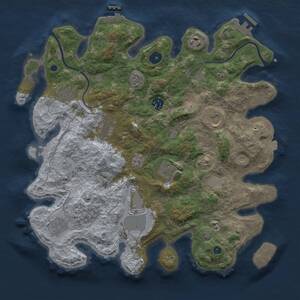 Thumbnail Rust Map: Procedural Map, Size: 3700, Seed: 1819588522, 15 Monuments