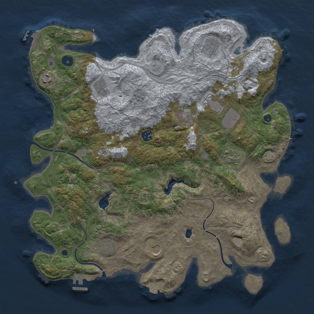 Rust Map: Procedural Map, Size: 4250, Seed: 12598, 16 Monuments
