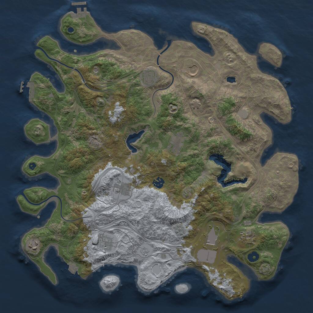 Rust Map: Procedural Map, Size: 4300, Seed: 1154955718, 16 Monuments