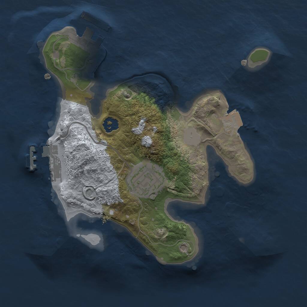 Rust Map: Procedural Map, Size: 2000, Seed: 1834692867, 4 Monuments