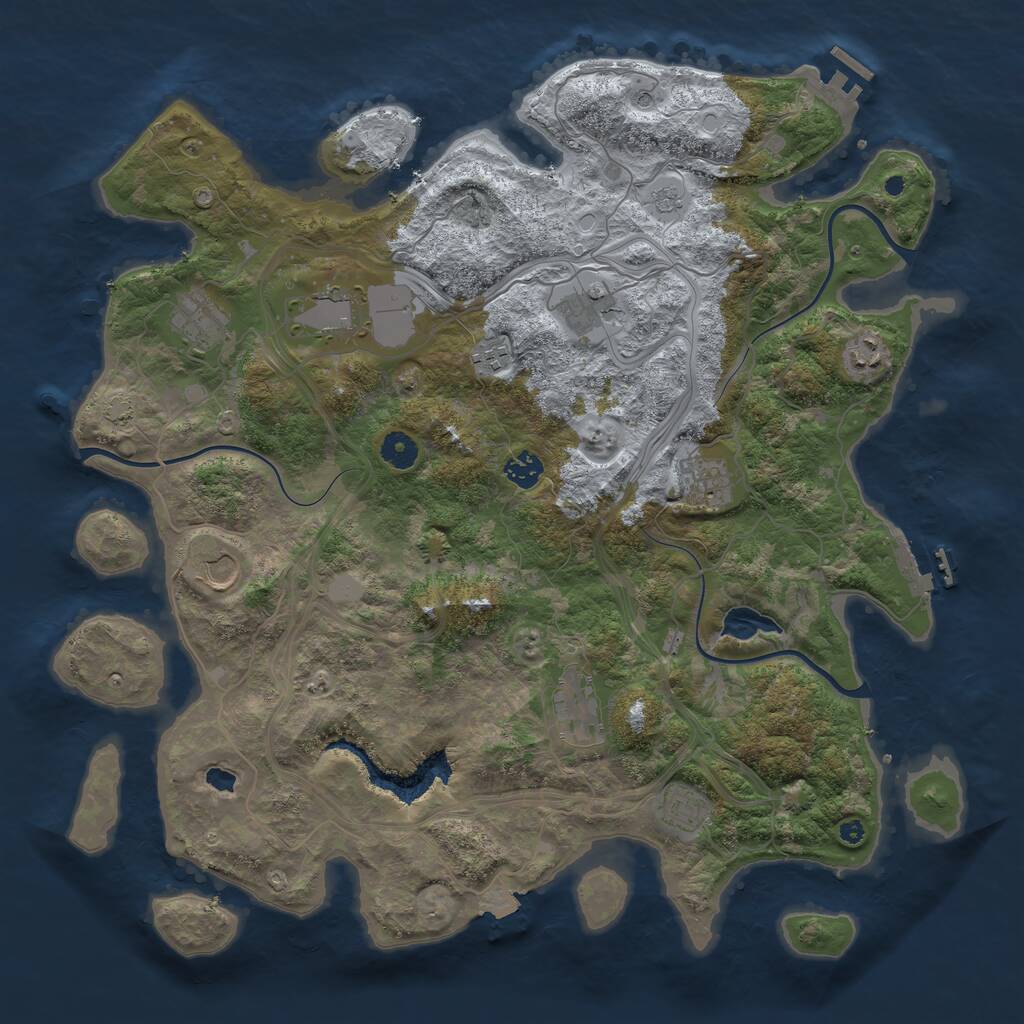 Rust Map: Procedural Map, Size: 4250, Seed: 1571036583, 16 Monuments