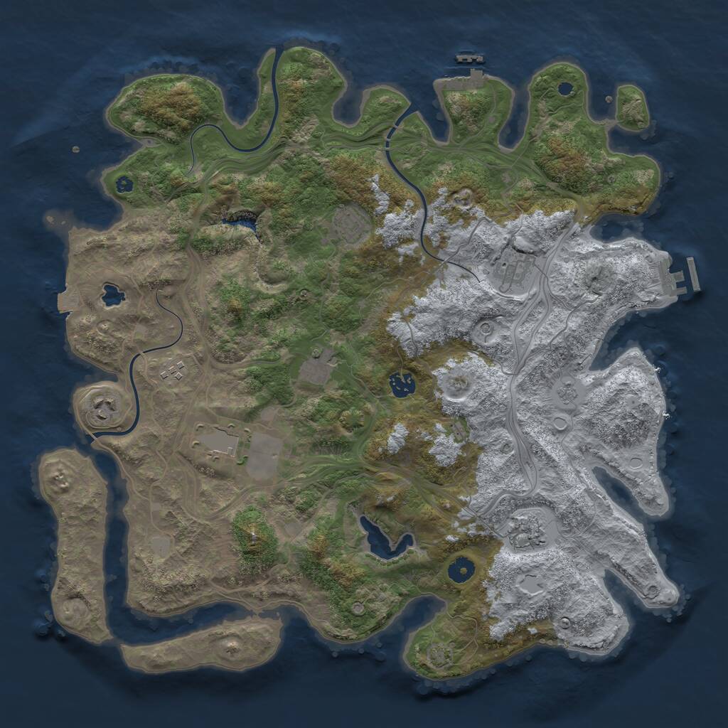 Rust Map: Procedural Map, Size: 4250, Seed: 1935488187, 14 Monuments