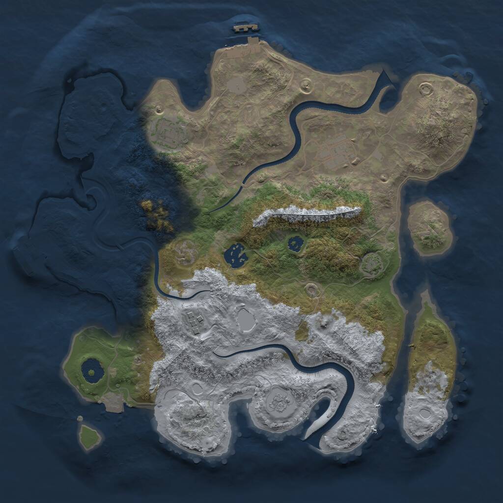 Rust Map: Procedural Map, Size: 3250, Seed: 4454788, 9 Monuments