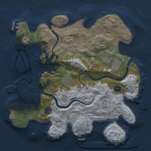 Thumbnail Rust Map: Procedural Map, Size: 3500, Seed: 40395529, 13 Monuments