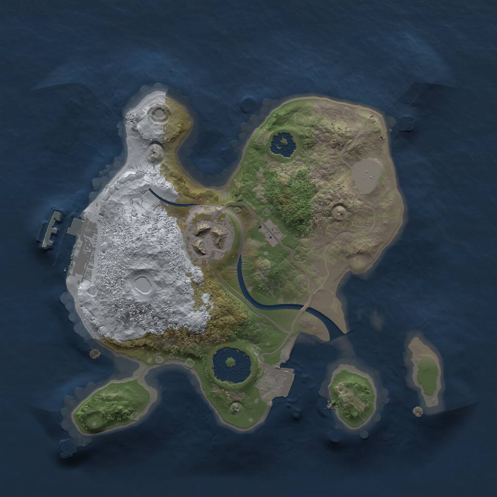 Rust Map: Procedural Map, Size: 2000, Seed: 1685312796, 3 Monuments