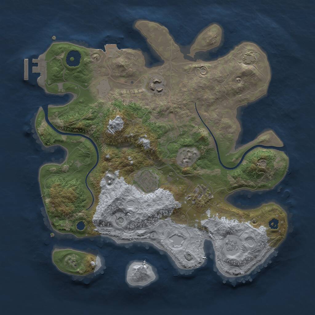 Rust Map: Procedural Map, Size: 3000, Seed: 1329830156, 8 Monuments