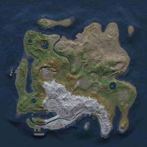 Thumbnail Rust Map: Procedural Map, Size: 3000, Seed: 772392690, 10 Monuments