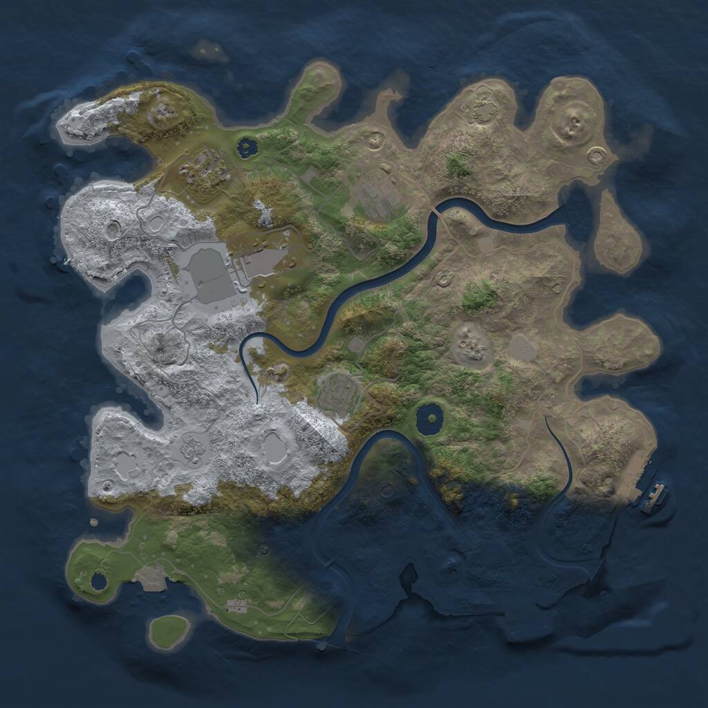 Rust Map: Procedural Map, Size: 3500, Seed: 4356, 10 Monuments