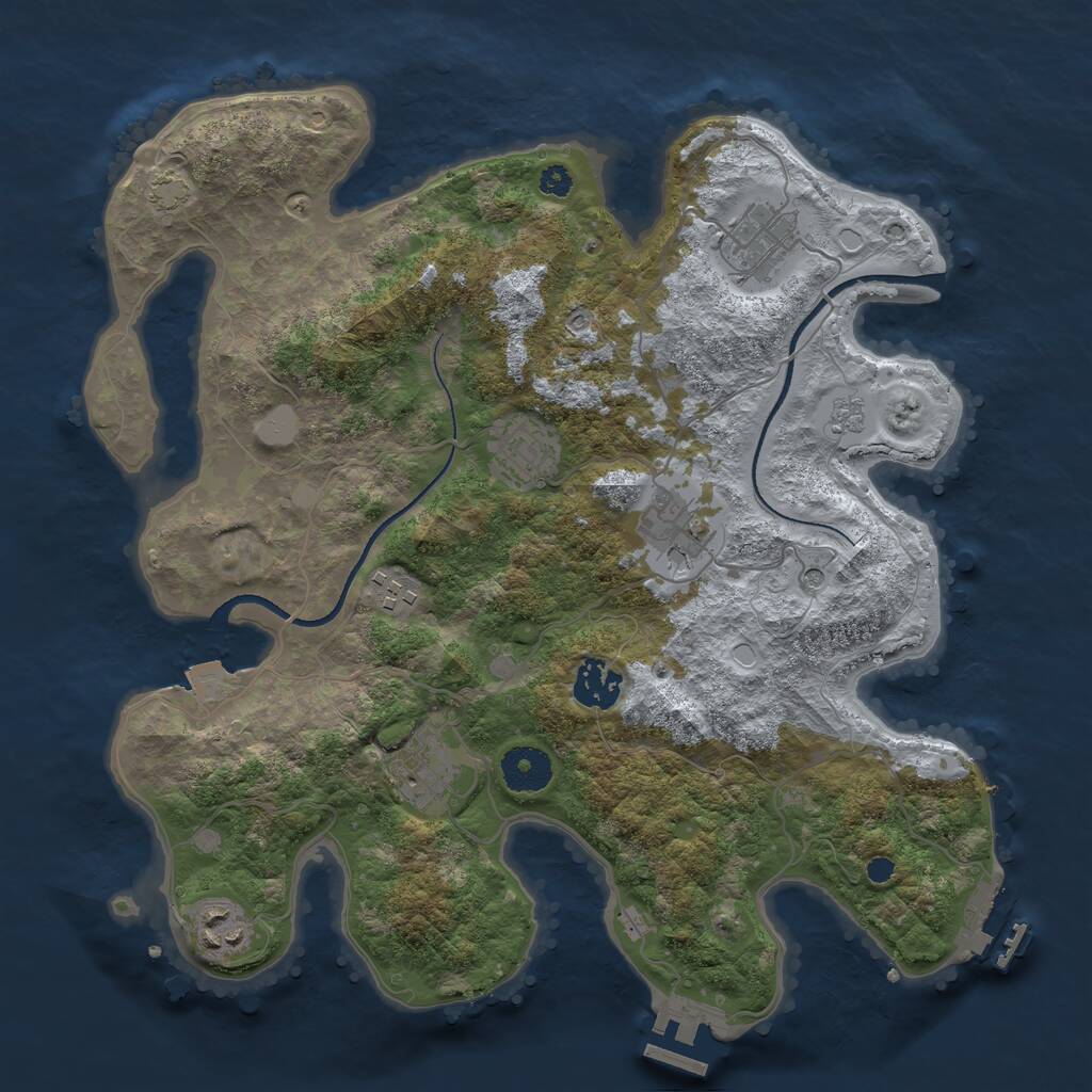 Rust Map: Procedural Map, Size: 3400, Seed: 3306, 13 Monuments