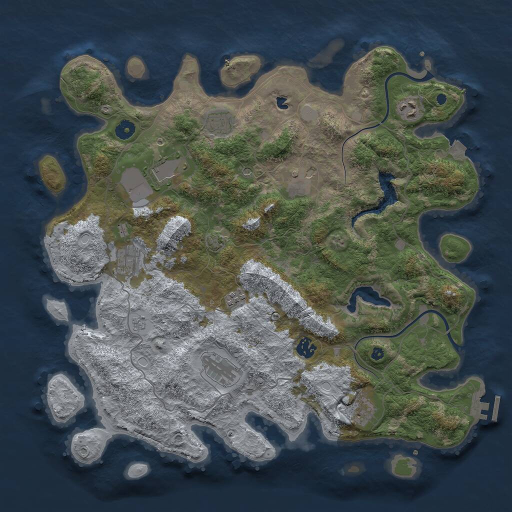 Rust Map: Procedural Map, Size: 4000, Seed: 920234514, 14 Monuments