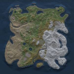 Thumbnail Rust Map: Procedural Map, Size: 3700, Seed: 169694353, 15 Monuments