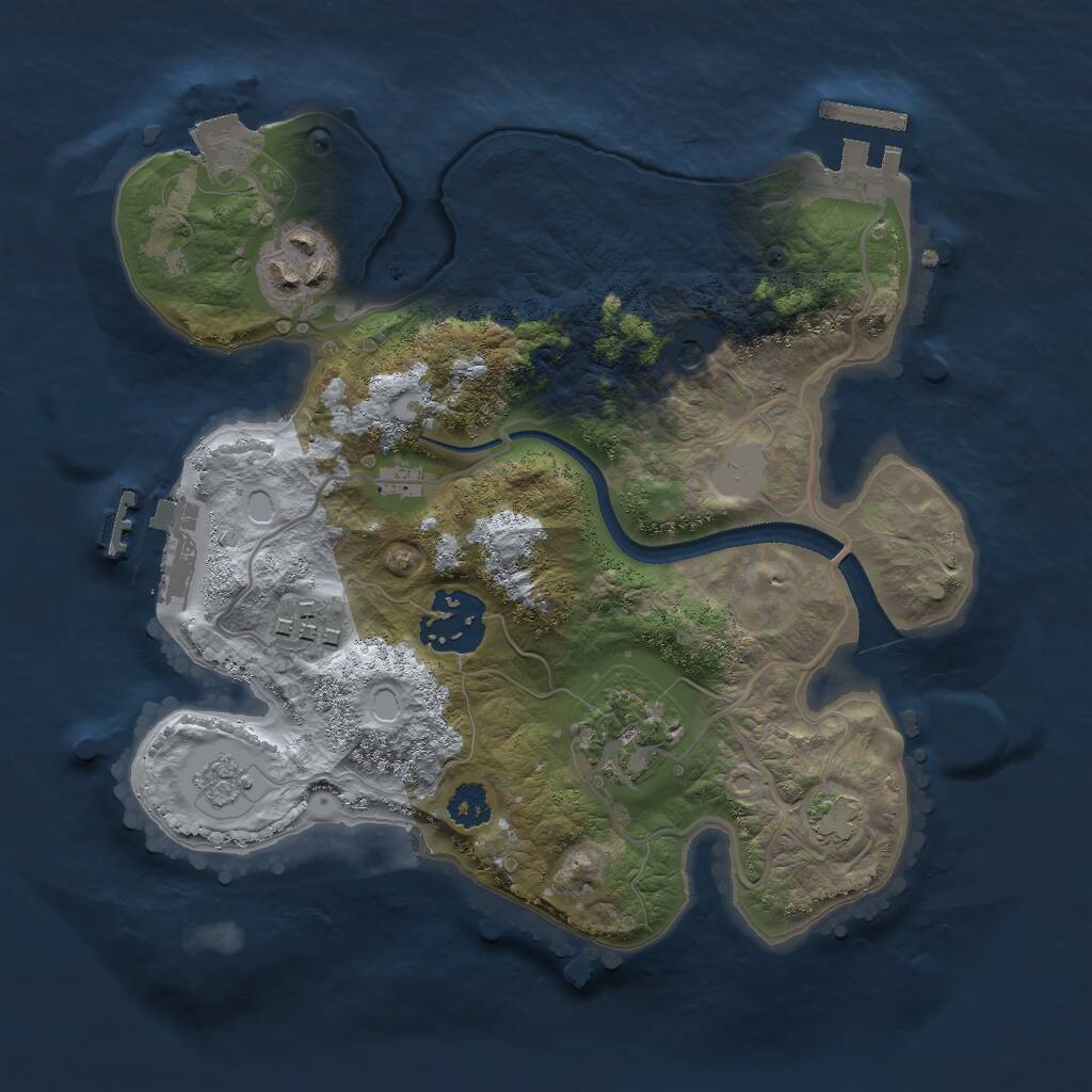 Rust Map: Procedural Map, Size: 2500, Seed: 1565152944, 10 Monuments