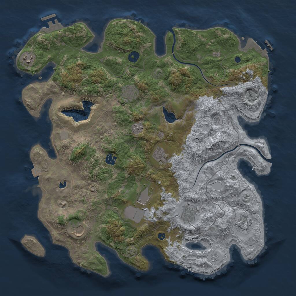 Rust Map: Procedural Map, Size: 4000, Seed: 122193990, 15 Monuments