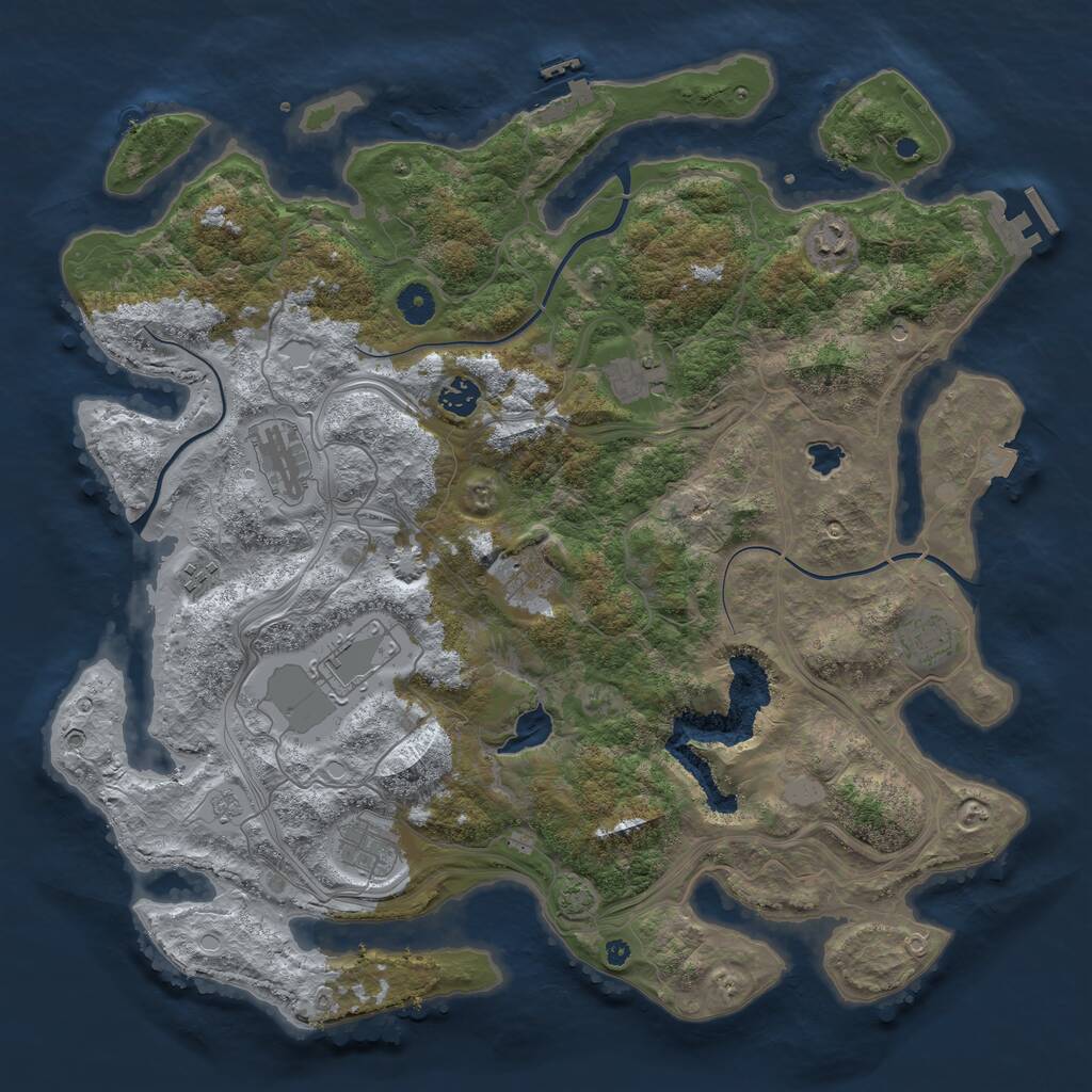 Rust Map: Procedural Map, Size: 4250, Seed: 997606484, 15 Monuments
