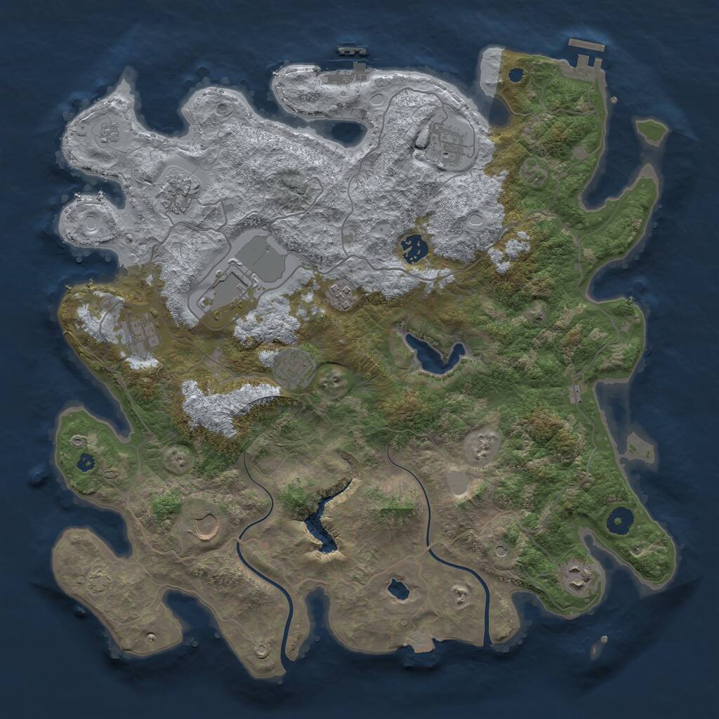 Rust Map: Procedural Map, Size: 4000, Seed: 45639, 15 Monuments