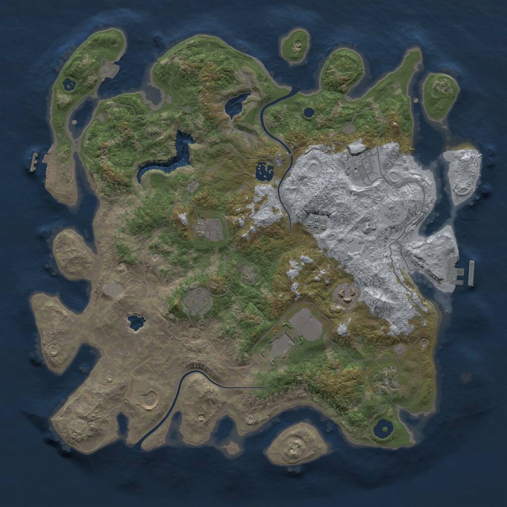 Rust Map: Procedural Map, Size: 4000, Seed: 38111, 15 Monuments