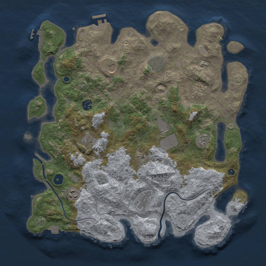 Rust Map: Procedural Map, Size: 3950, Seed: 922318932, 15 Monuments