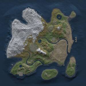 Thumbnail Rust Map: Procedural Map, Size: 2500, Seed: 71253, 5 Monuments