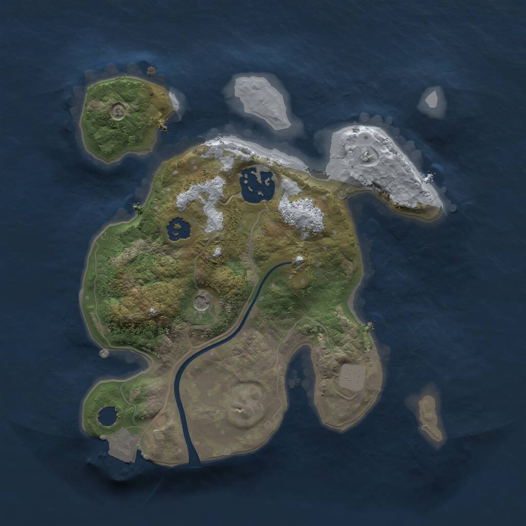 Rust Map: Procedural Map, Size: 2200, Seed: 1894500731, 3 Monuments