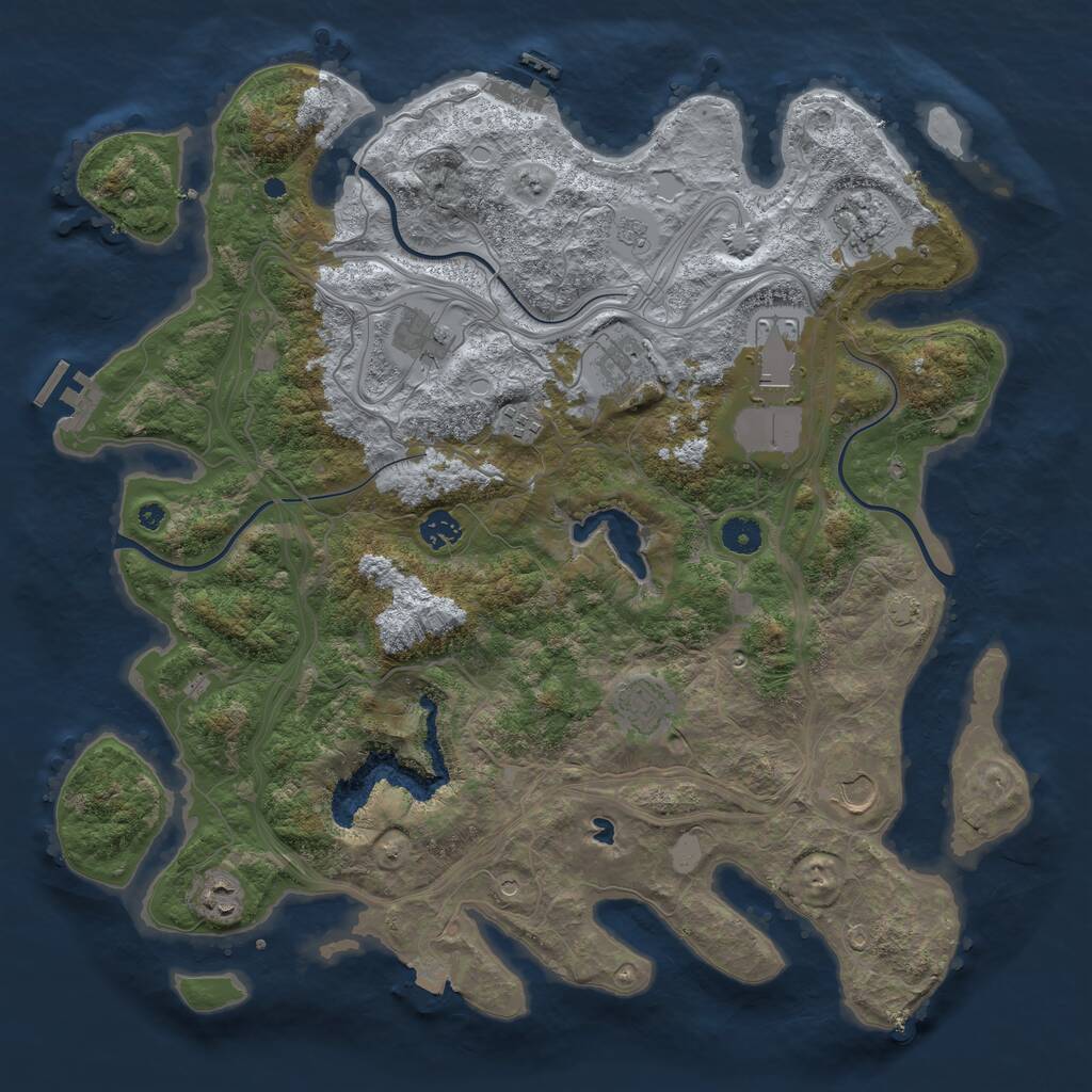 Rust Map: Procedural Map, Size: 4250, Seed: 2742, 15 Monuments