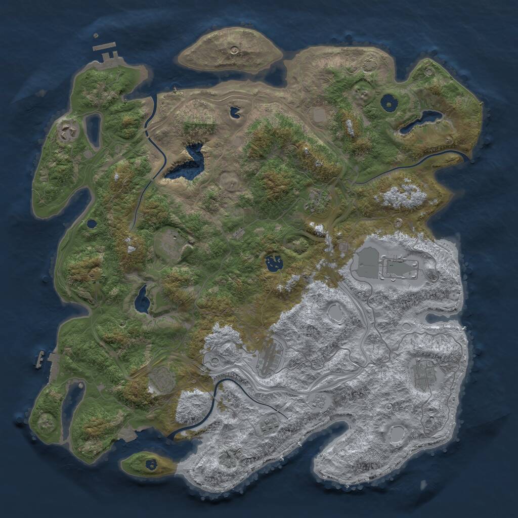 Rust Map: Procedural Map, Size: 4500, Seed: 1972624866, 15 Monuments