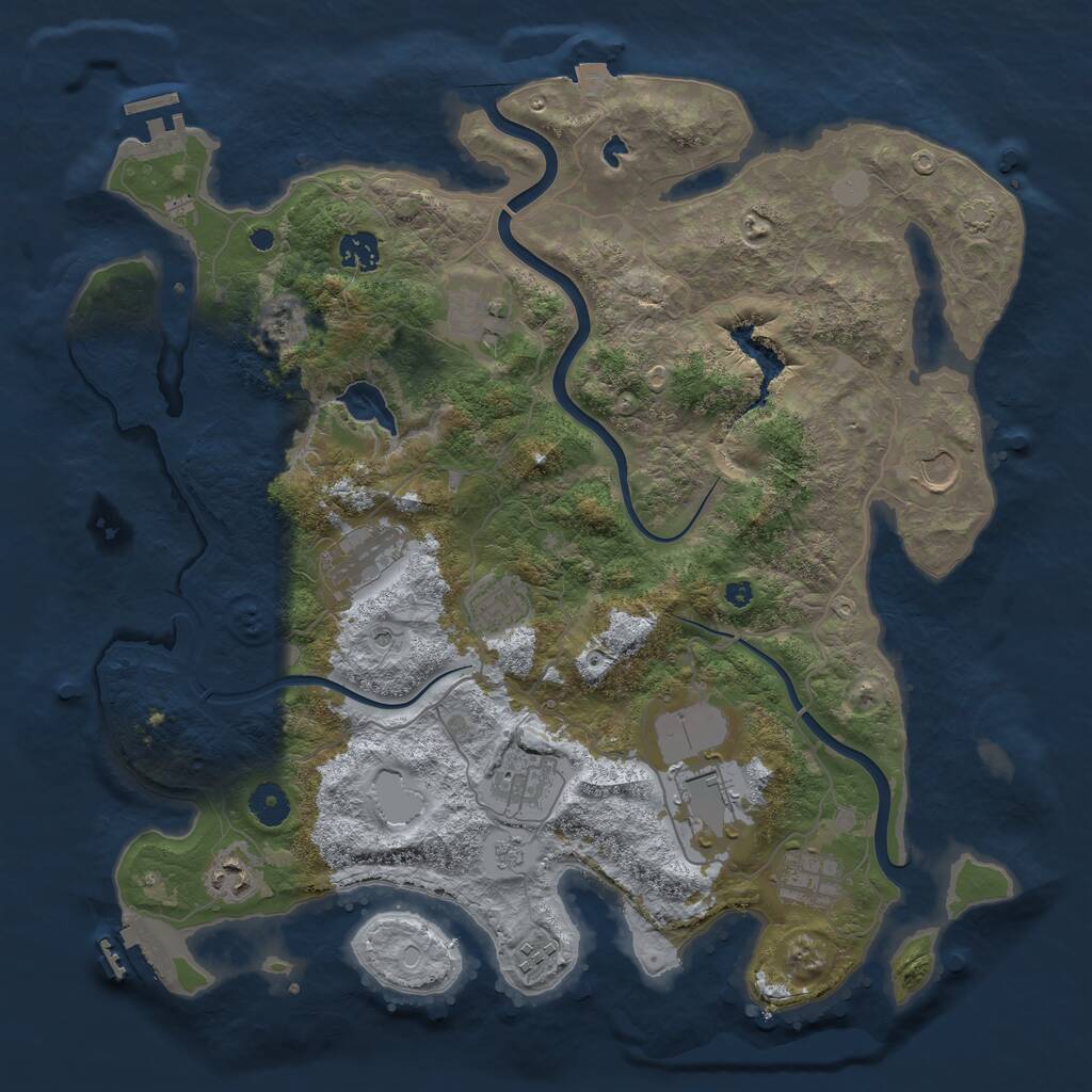 Rust Map: Procedural Map, Size: 4000, Seed: 4952, 16 Monuments