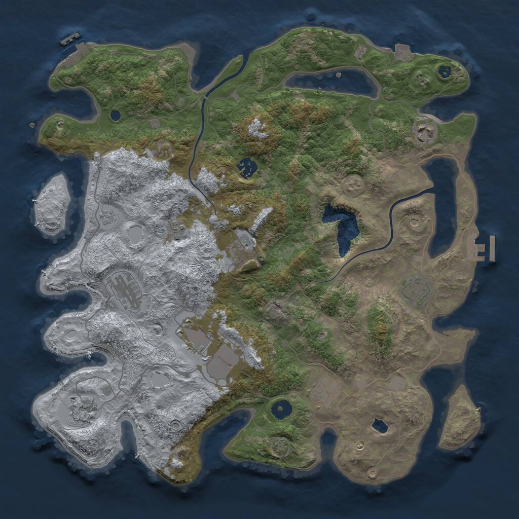 Rust Map: Procedural Map, Size: 4000, Seed: 510128961, 15 Monuments