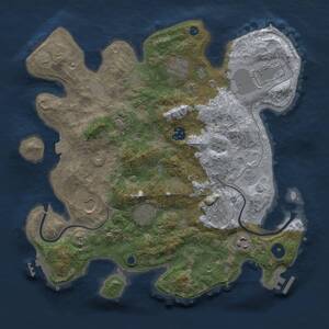 Thumbnail Rust Map: Procedural Map, Size: 3500, Seed: 1191419262, 15 Monuments