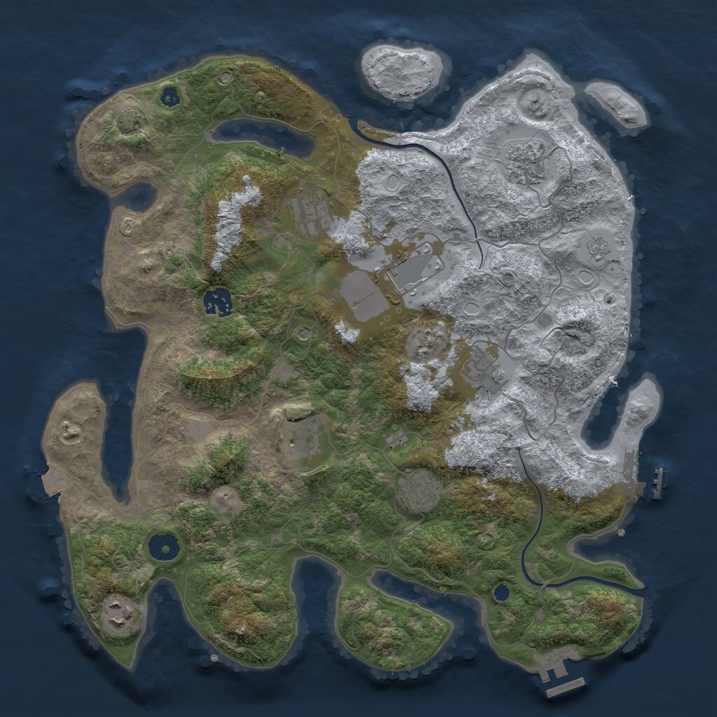 Rust Map: Procedural Map, Size: 3650, Seed: 217, 14 Monuments