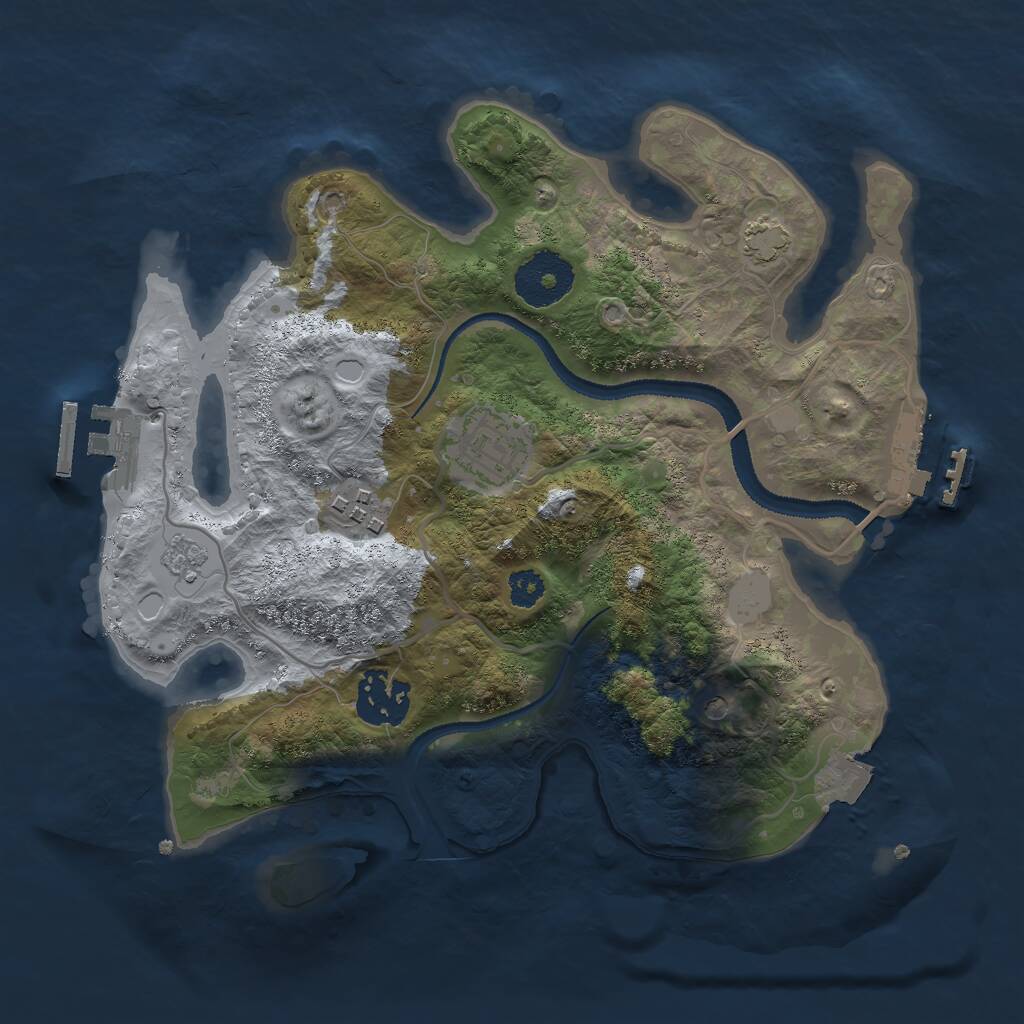 Rust Map: Procedural Map, Size: 2750, Seed: 529435934, 9 Monuments