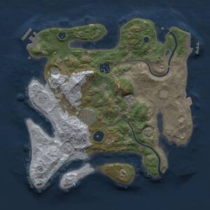 Thumbnail Rust Map: Procedural Map, Size: 3000, Seed: 928429287, 9 Monuments