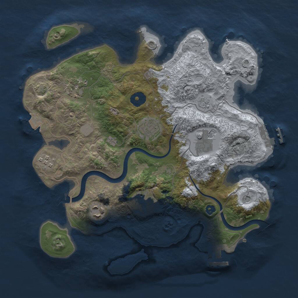 Rust Map: Procedural Map, Size: 3000, Seed: 938423838, 12 Monuments