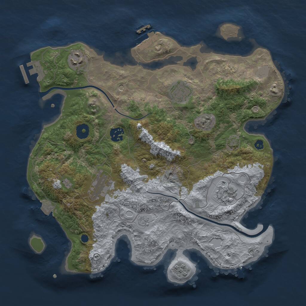 Rust Map: Procedural Map, Size: 3210, Seed: 50000, 12 Monuments