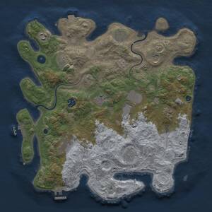 Thumbnail Rust Map: Procedural Map, Size: 3750, Seed: 1902217127, 17 Monuments