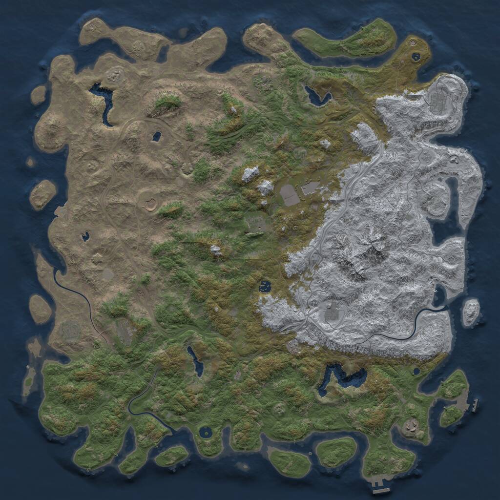 Rust Map: Procedural Map, Size: 6000, Seed: 158429004, 17 Monuments