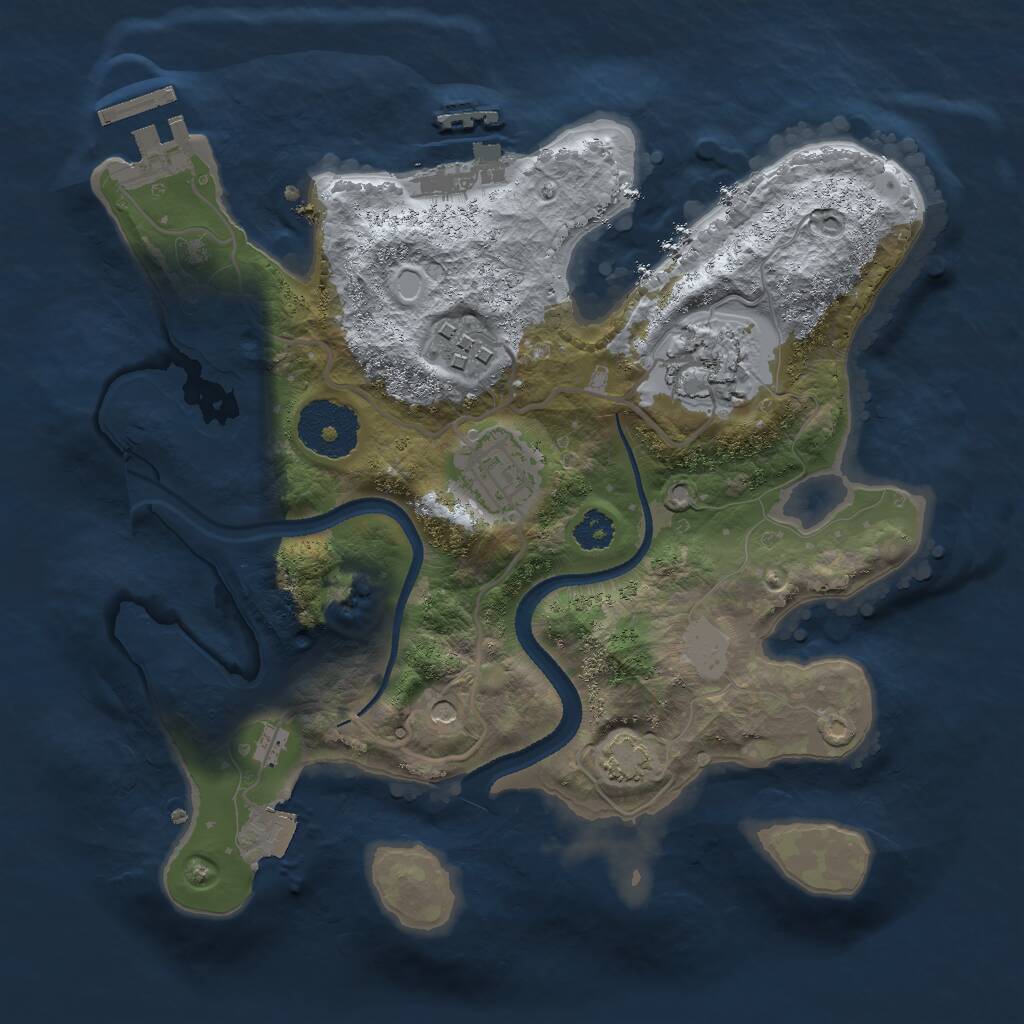 Rust Map: Procedural Map, Size: 2600, Seed: 1163212702, 8 Monuments
