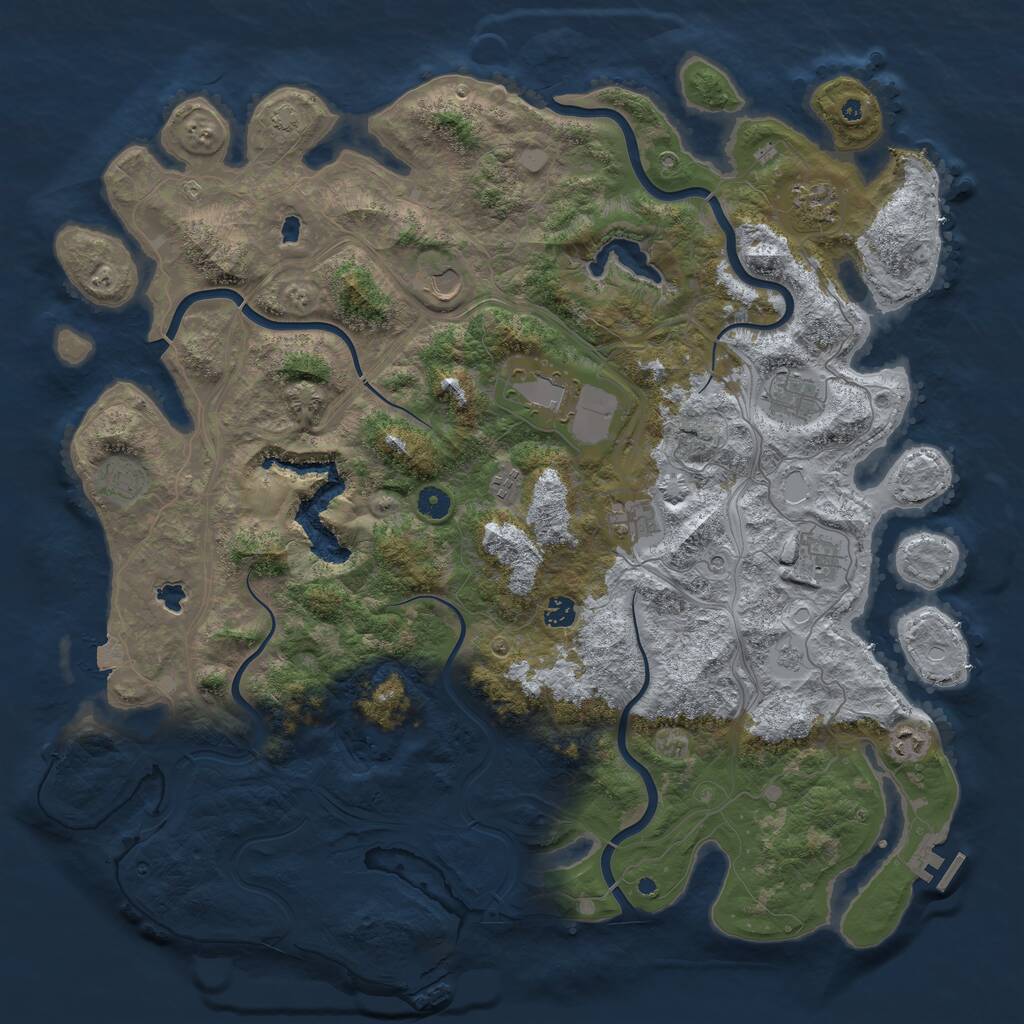 Rust Map: Procedural Map, Size: 4800, Seed: 107176111, 16 Monuments