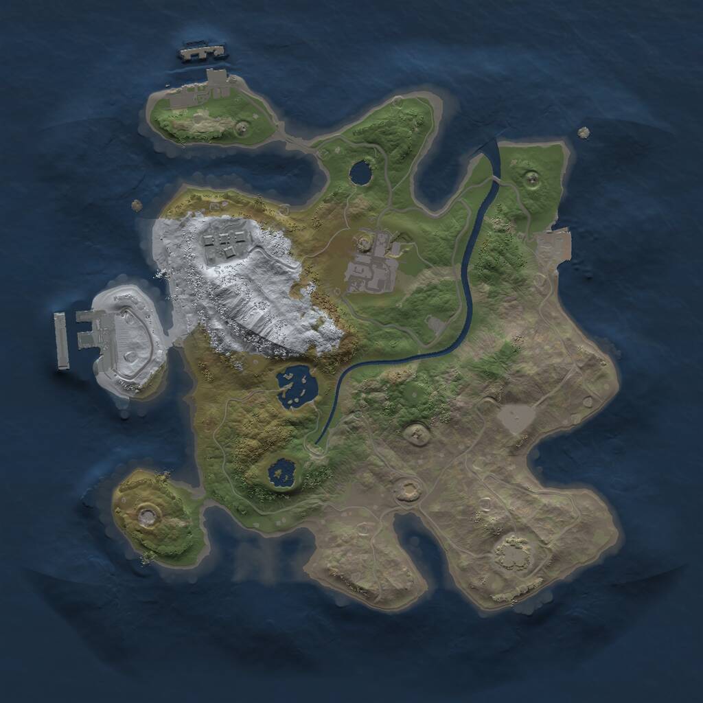 Rust Map: Procedural Map, Size: 2500, Seed: 1467239424, 7 Monuments