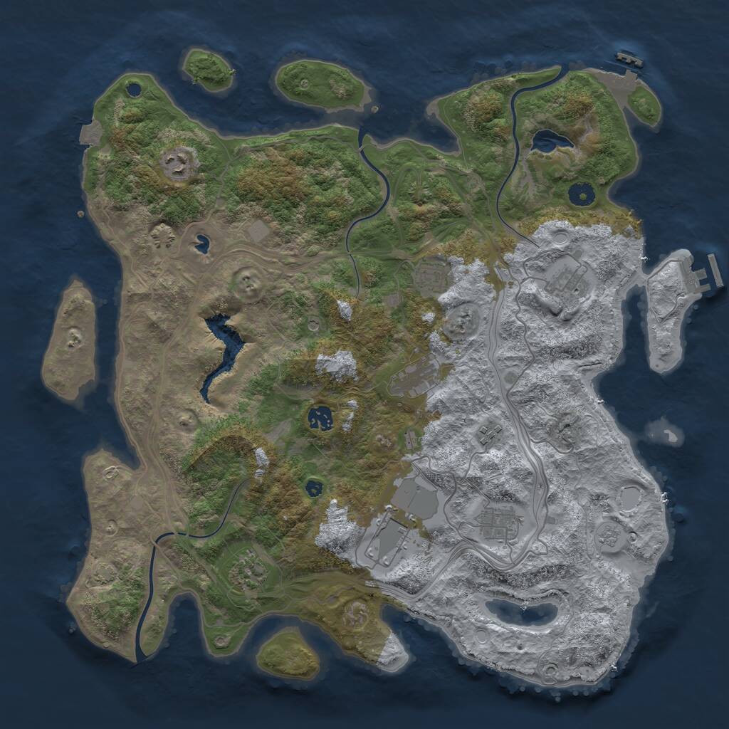 Rust Map: Procedural Map, Size: 4300, Seed: 357564402, 15 Monuments