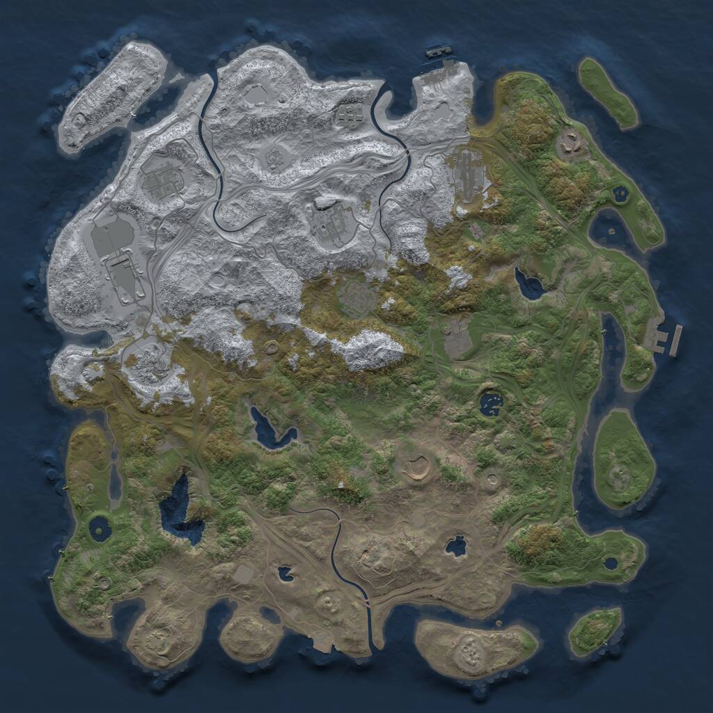 Rust Map: Procedural Map, Size: 4500, Seed: 188723200, 17 Monuments