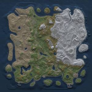 Thumbnail Rust Map: Procedural Map, Size: 4500, Seed: 2127694567, 17 Monuments