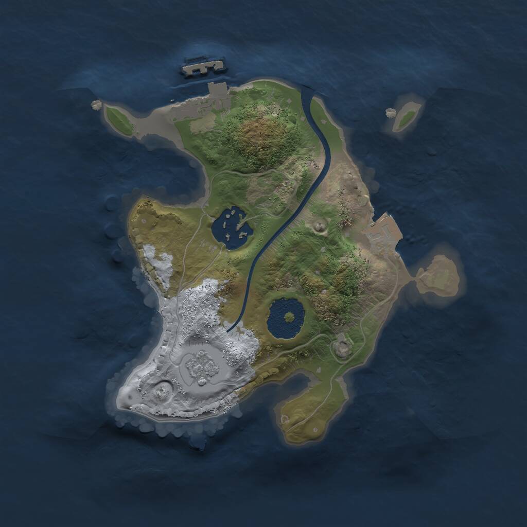 Rust Map: Procedural Map, Size: 2000, Seed: 621111923, 4 Monuments