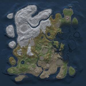 Thumbnail Rust Map: Procedural Map, Size: 3500, Seed: 1235169280, 14 Monuments