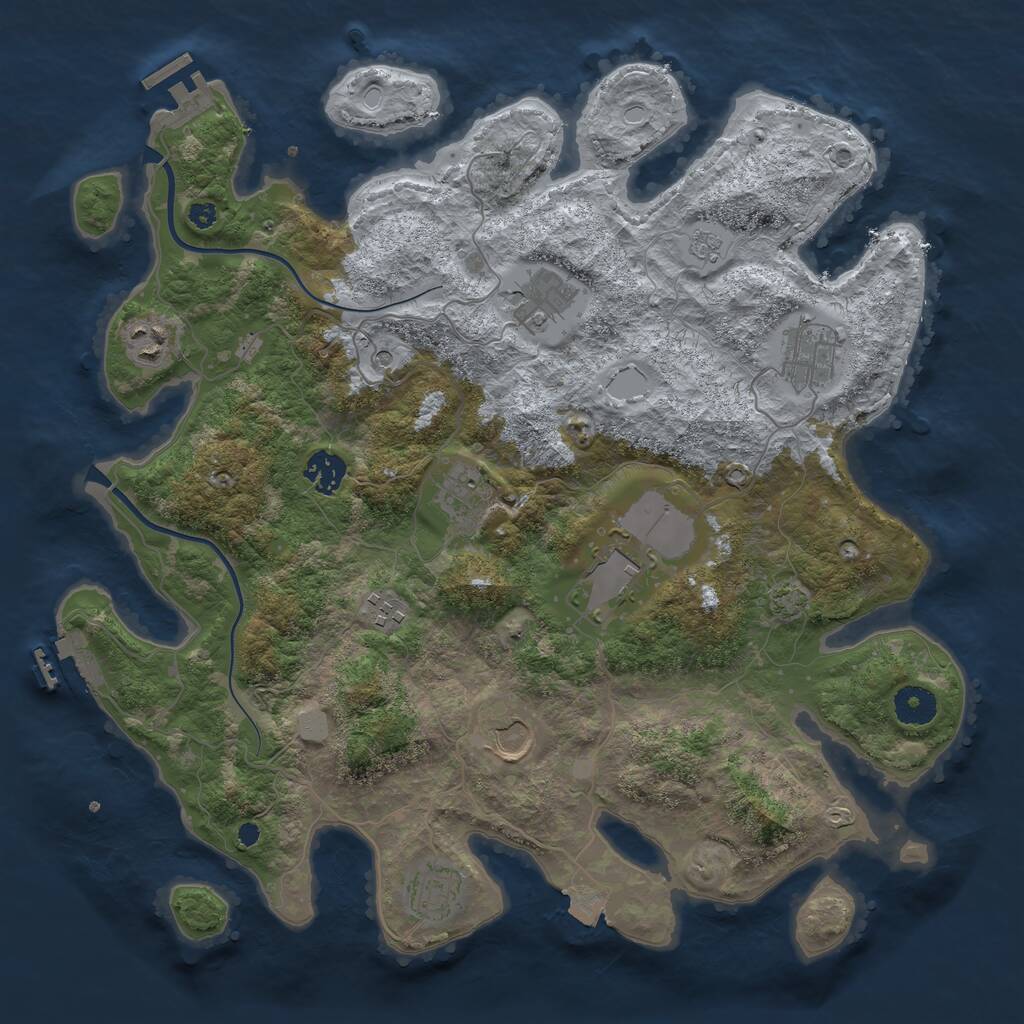 Rust Map: Procedural Map, Size: 3750, Seed: 2116844562, 15 Monuments