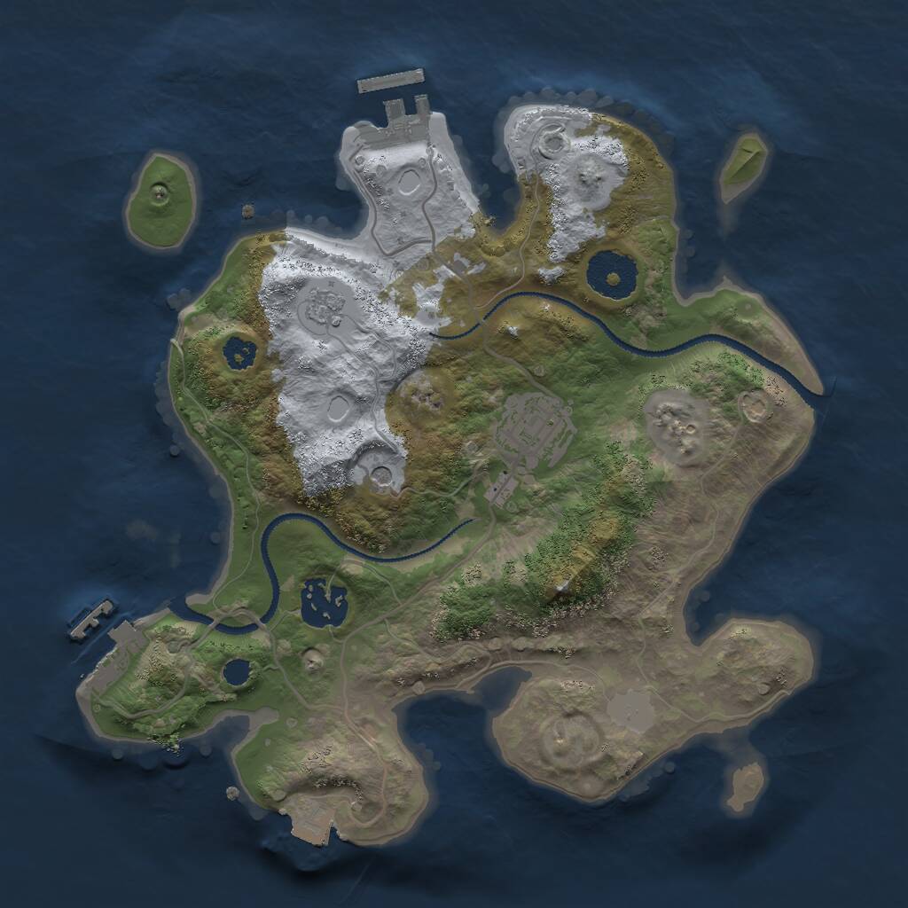Rust Map: Procedural Map, Size: 2750, Seed: 66565, 7 Monuments