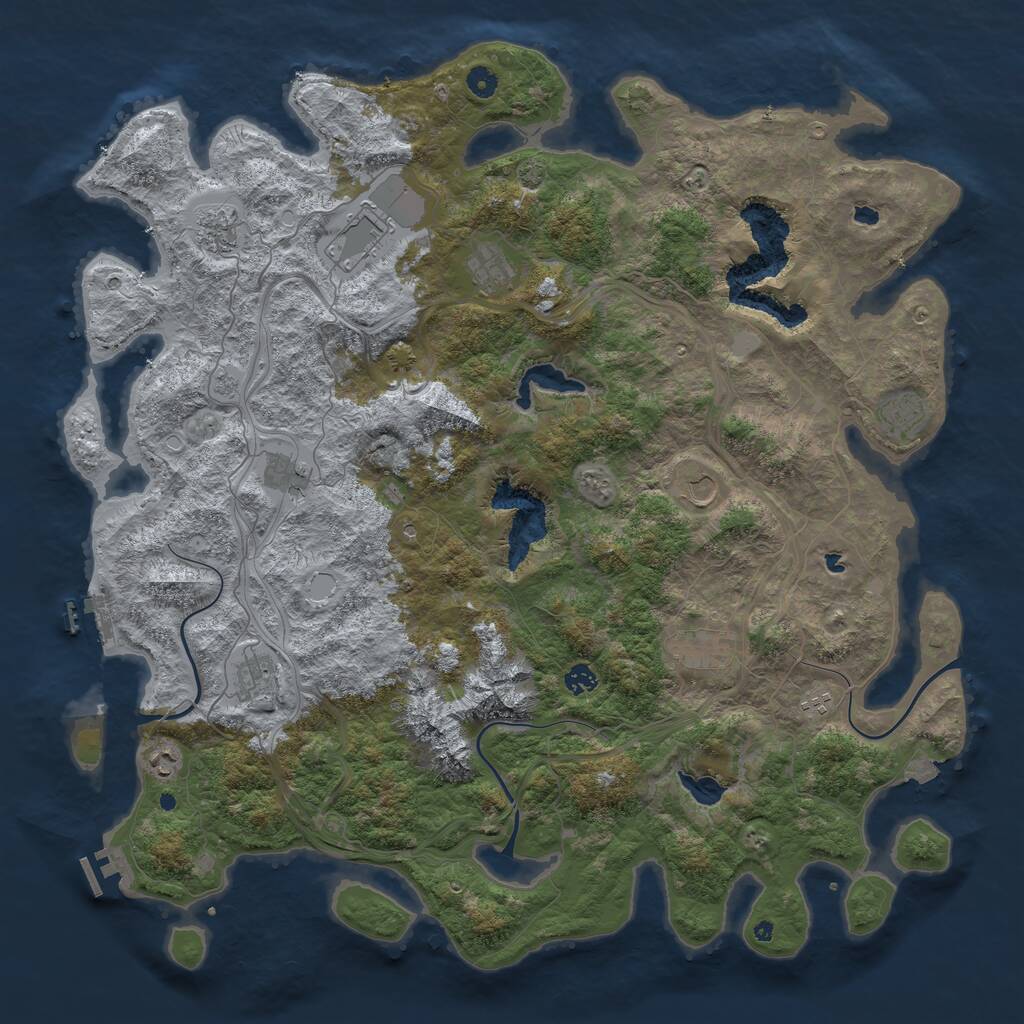 Rust Map: Procedural Map, Size: 5000, Seed: 571452777, 17 Monuments