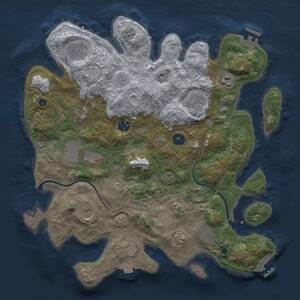 Thumbnail Rust Map: Procedural Map, Size: 3750, Seed: 2032971977, 16 Monuments