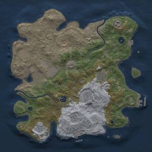 Thumbnail Rust Map: Procedural Map, Size: 3500, Seed: 652701836, 15 Monuments